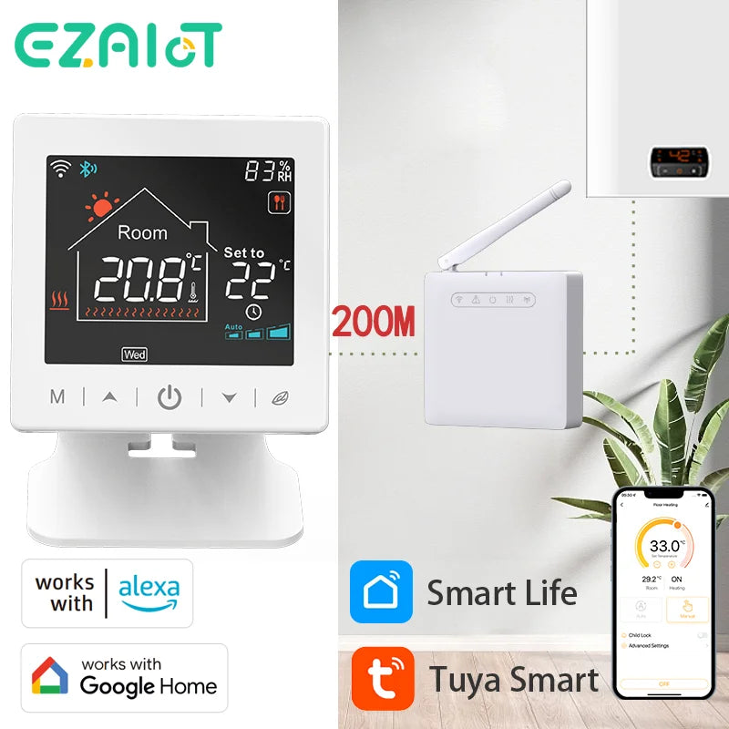 EZAIOT Smart Wireless Thermostat &ndash; Alexa and Google Ready