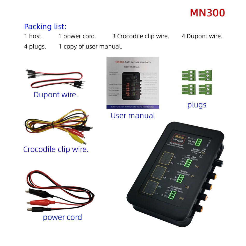 YIQIXIN MN300 Simulatore di Sensore Automatico per Ossigeno dell'Auto, Pressione dell'Olio, Sensore di Flusso