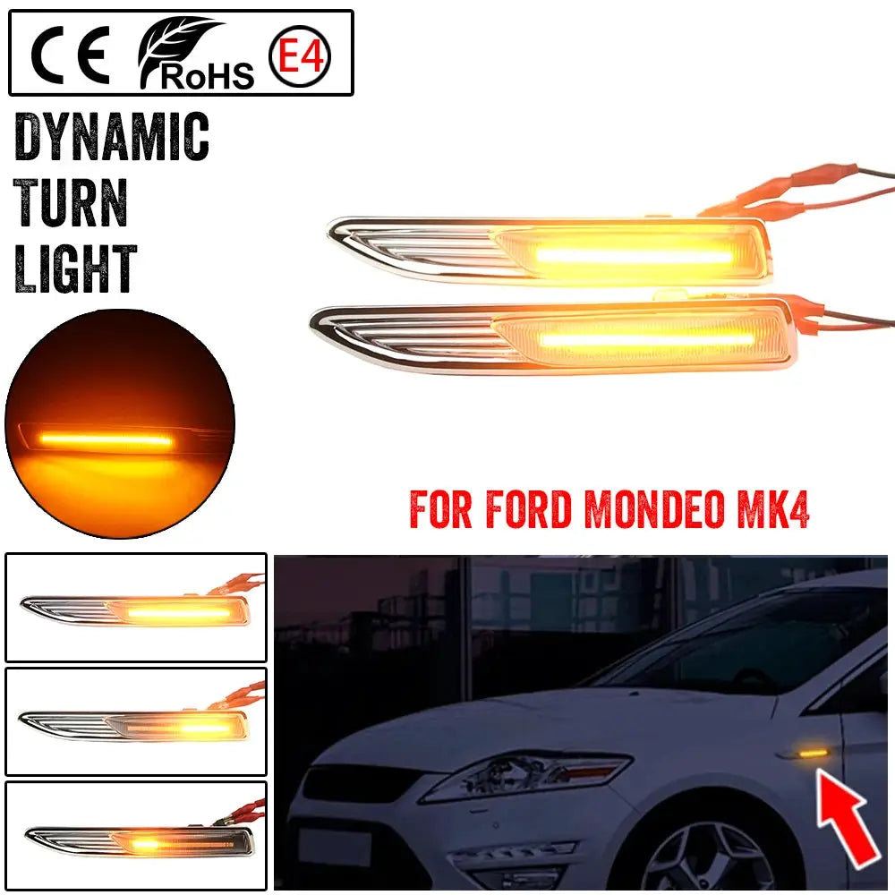 LED Dynamic Side Marker Lights for Ford Mondeo Mk4 BA7 Saloon 2007-2015 by InterCyprus Trading Ltd