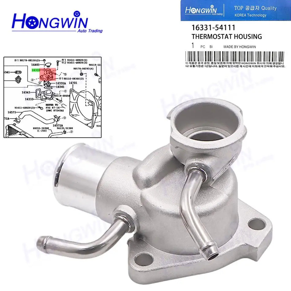 Kühlmittelthermostatgehäuse für Toyota Hiace H200 16331-54111 1995-2009