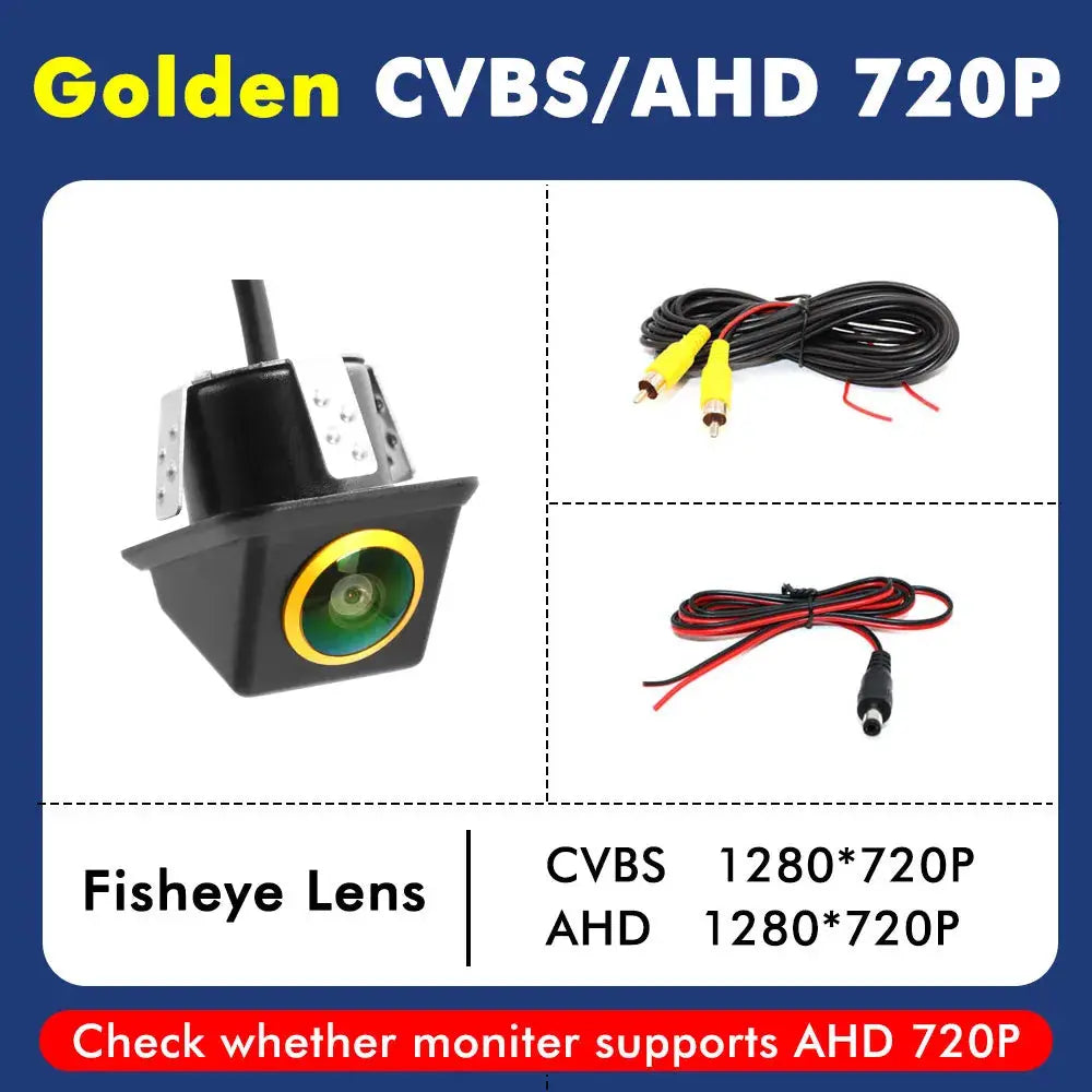 2K AHD 1080P Car Rear View Camera 180 Degree Fisheye Lens, Switchable CVBS/AHD, Front/Rear View & Parking Guide Line Control by InterCyprus Trading Ltd