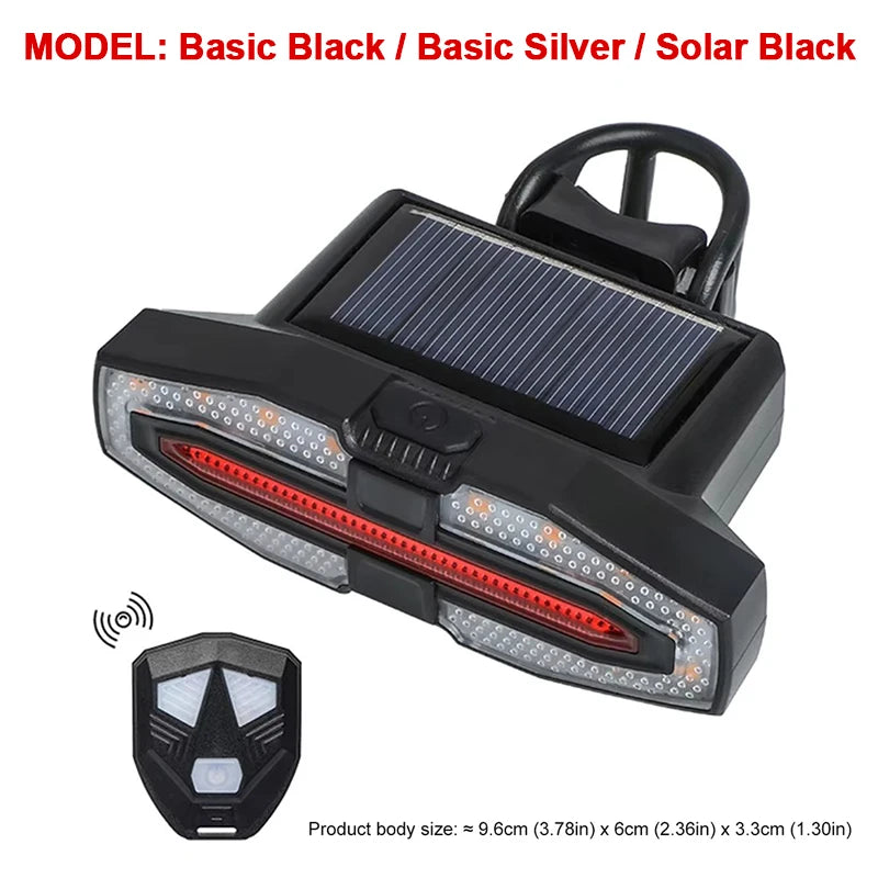 BUCKLOS Wireless Rechargeable Turn Signal Bike Tail Lights with Remote Control - Direction Indicator for Safer Road Cycling