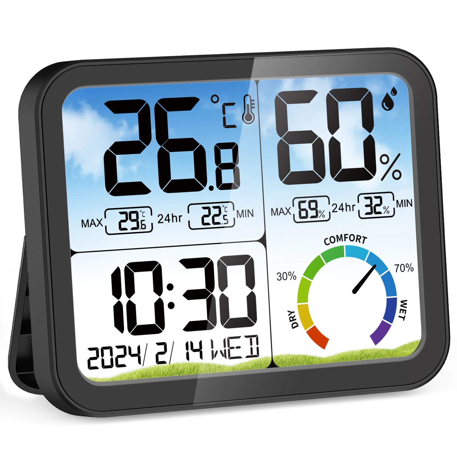 Weather Station Colorful Large Temperature Humidity Meter Home ...