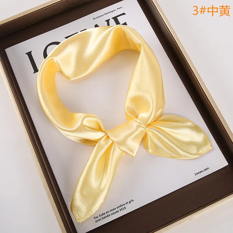 New Solid 60x60cm Square Scarf &ndash; Premium Imitation Silk for Stylish Versatility