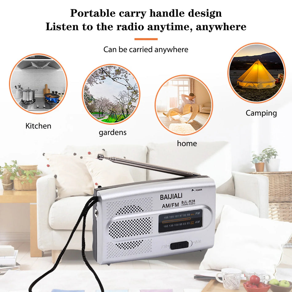 Mini Retro AM FM Radio Geheugenfunctie Handheld Speaker