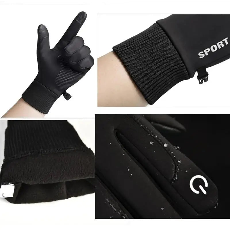 Black Winter Fleece Gloves &ndash; Warm Waterproof Touchscreen Design