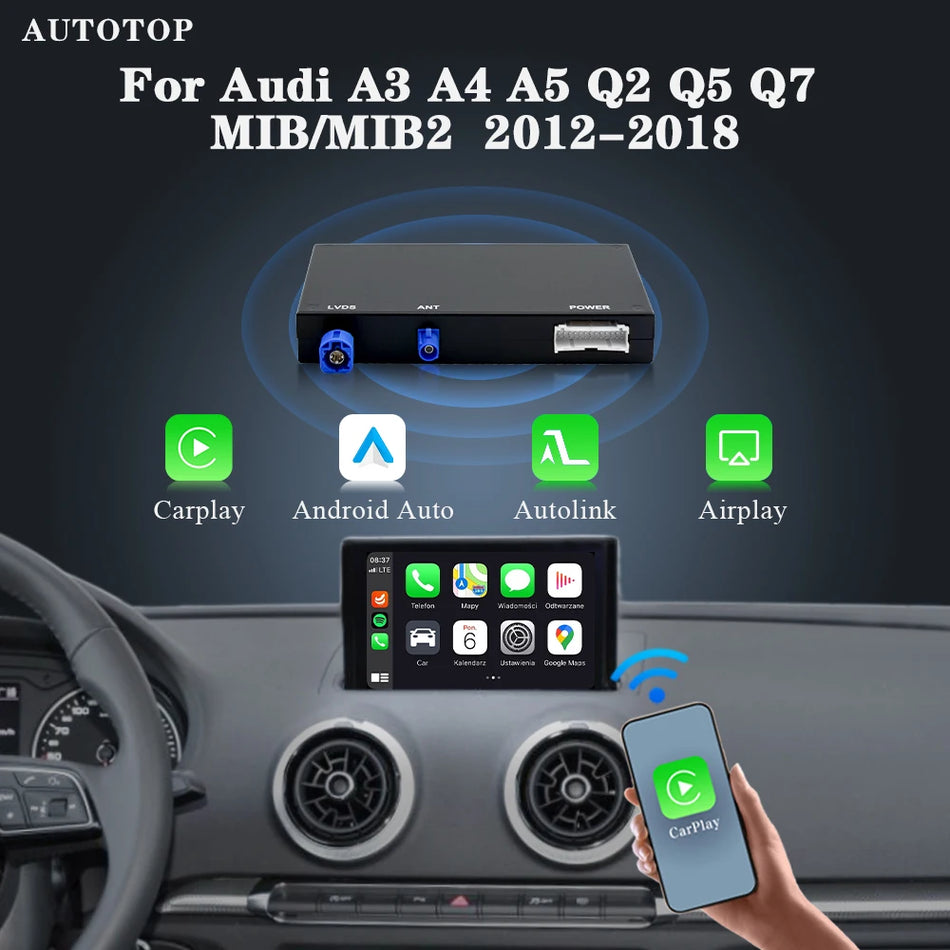 Autotop Trådlös CarPlay Android Auto Retrofit Kit Audi Q7