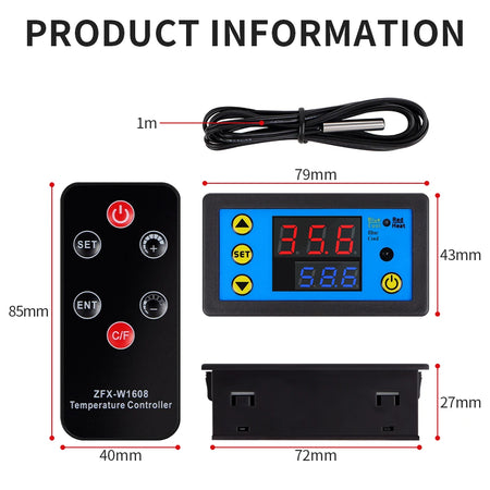 Digital Temperature Controller With Remote - NTC Sensor