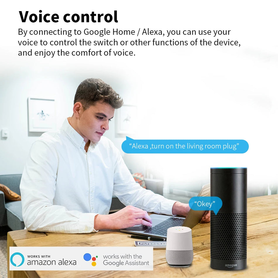 20A Tuya Zigbee Akıllı Soket İngiltere Fiş Adaptörü Akıllı Kontrol Desteği Google Home Alexa için Zigbee Hub ile Güç İzleme