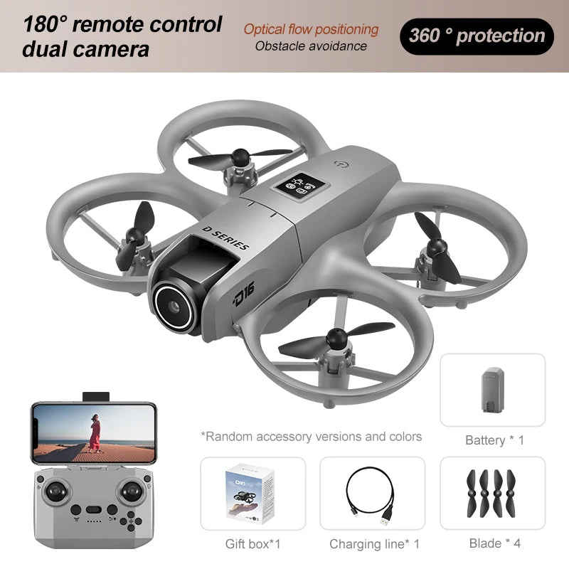Xiaomi D16 Mini Drone 8K HD-VR - Compact, Powerful, and Feature-Rich Grey-8K-1B HD