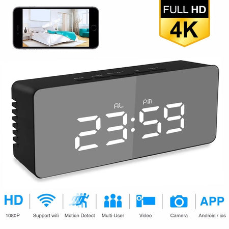 OCkic WiFi Mini Camera &ndash; HD 1080P Dual Alarm Clock Monitor