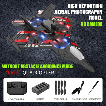 Hywiwine RC Plane &ndash; Aerial Photography with Obstacle Avoidance Red with camera