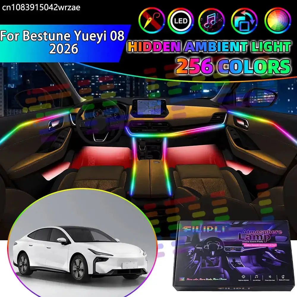 For Bestune Yueyi 08 2026 E541 RGB Car Interior Ambient Lights Strips Breathing Lighting Kit App Control LED strips Auto Parts by InterCyprus Trading Ltd