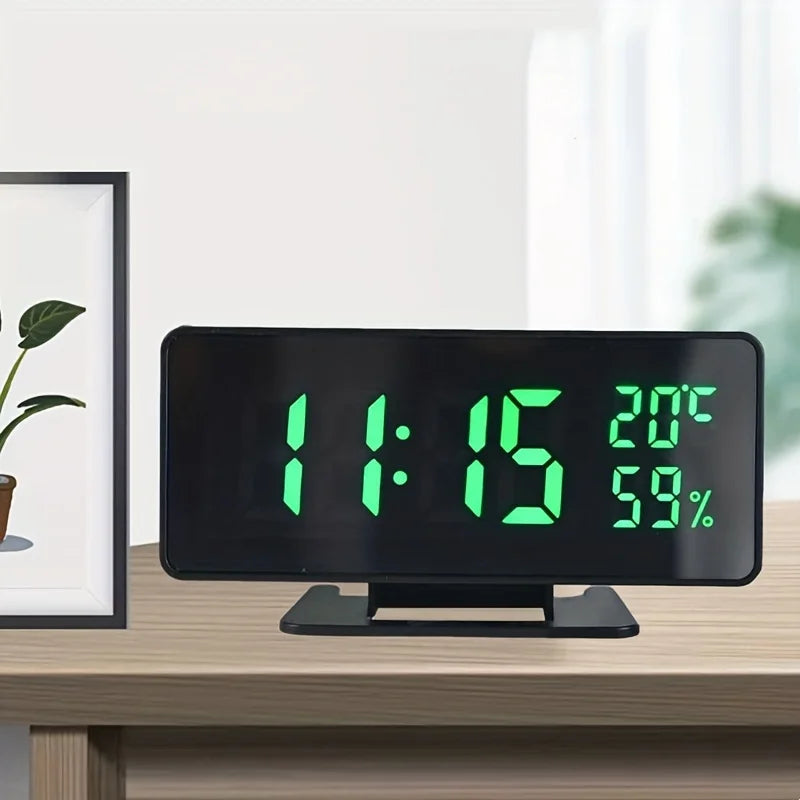 Digital Alarm Clock with Temperature and Humidity Display, 3 Alarms, and Snoozeu529fu80fd C23064-G