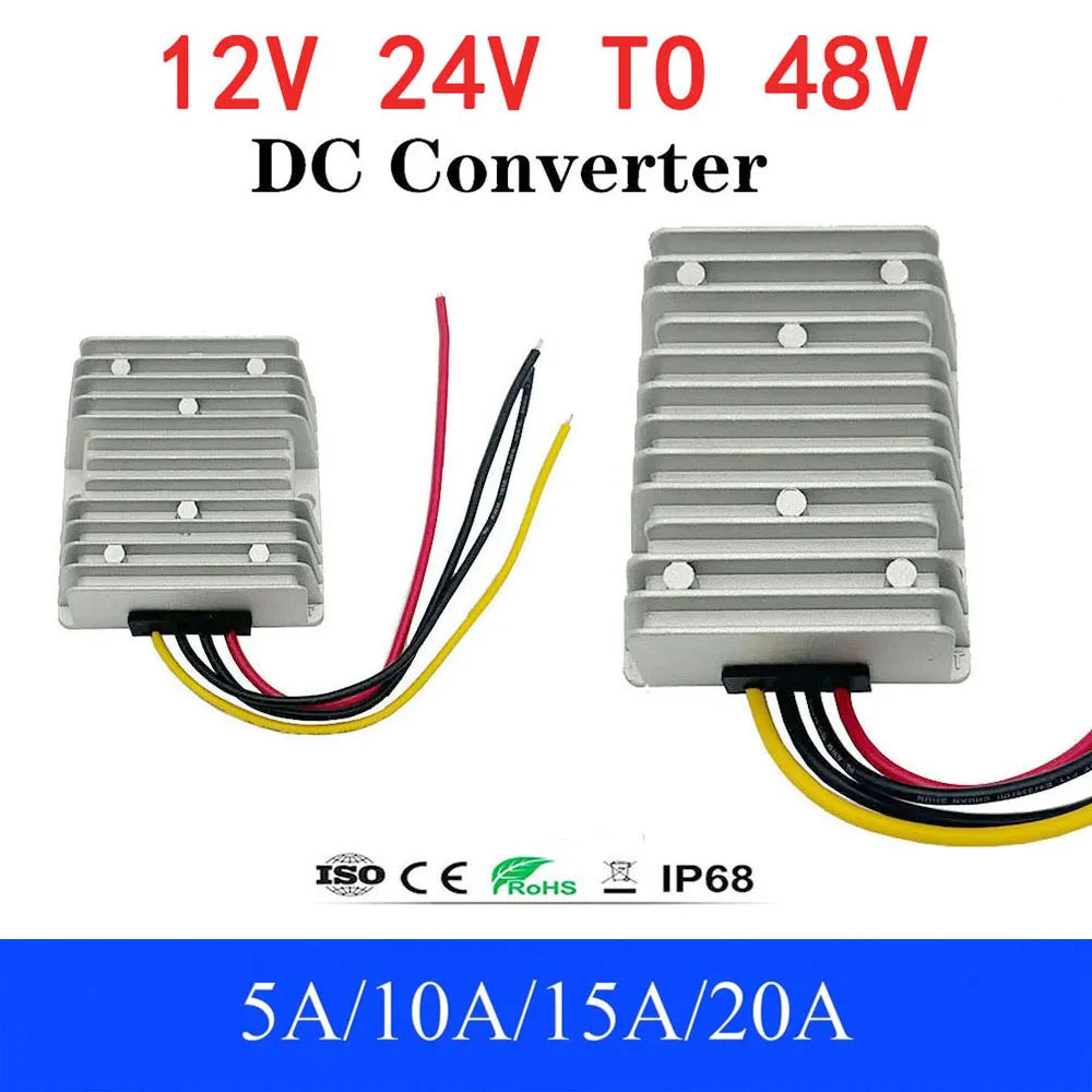 DC to DC Boost Converter &ndash; High Efficiency Waterproof Power Supply Module 15A / 24V(18-35V) / 48V