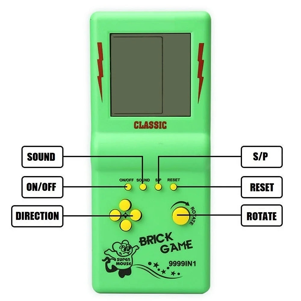 Classic Handheld BRICK GAME Console - Nostalgic Educational Toy for All Ages