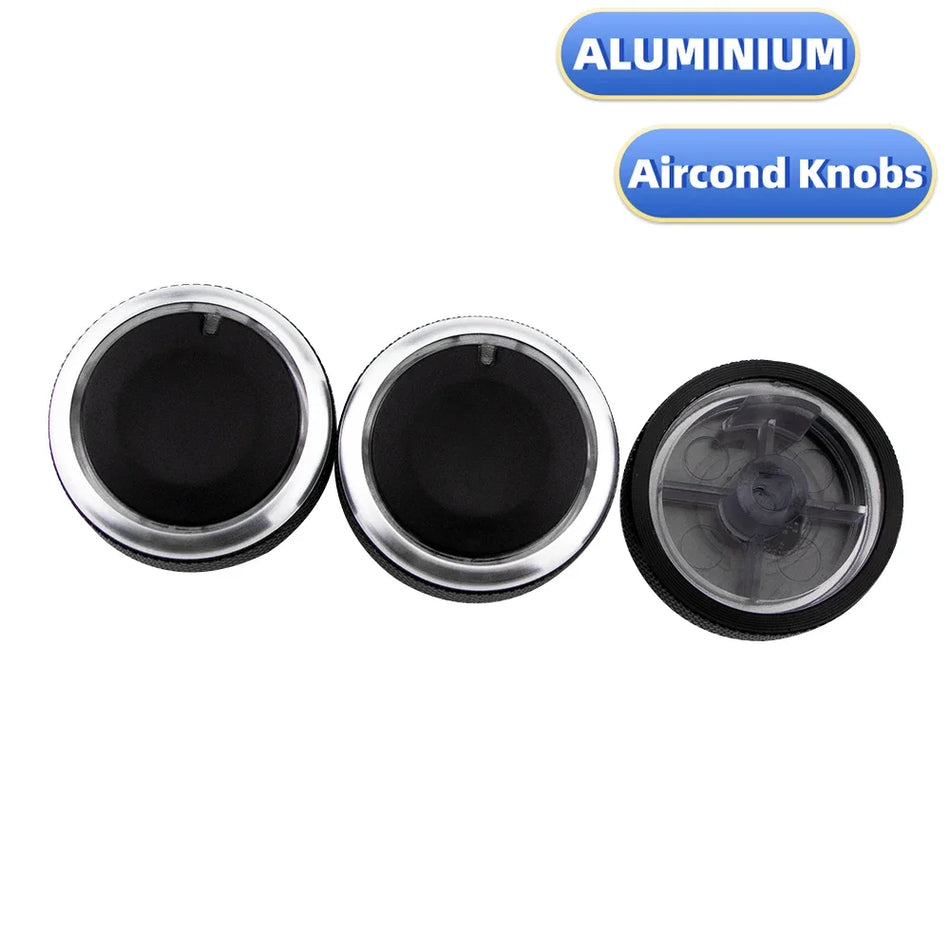 Car AC Knob Set for Chevrolet Sail 2008-2014, 3-Piece Aluminium Alloy Replacement Knobs