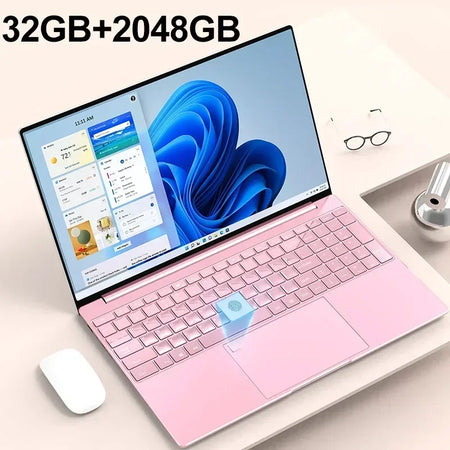 15.6 Inch Portable Laptop Intel N5095 &ndash; High Performance 32GB RAM and 2TB SSD Pink 32GB 2048GB / Intel Celeron N5095