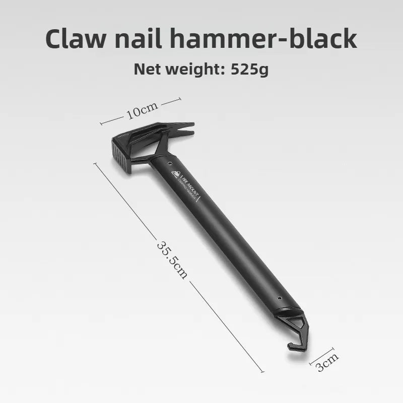 ISE MOUNT Outdoor Multifunctional Camping Hammer with Puller black