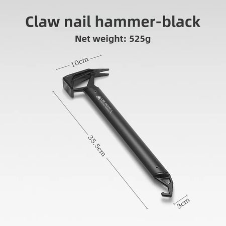ISE MOUNT Outdoor Multifunctional Camping Hammer with Puller black