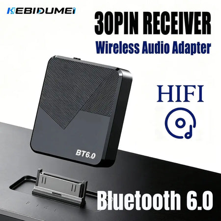 KEBIDUMEI 30 Pin Bluetooth 6.0 Audio Receiver For IPhone IPod 30 PIN Analog Speaker HIFI Stereo 3.5mm Aux Wireless Audio Adapter by InterCyprus Trading Ltd