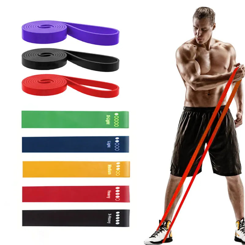 Conjunto de Faixas de Tensão em Látex de 8 Peças para Yoga, Fitness, Tonificação dos Músculos do Peito, Pull-Up