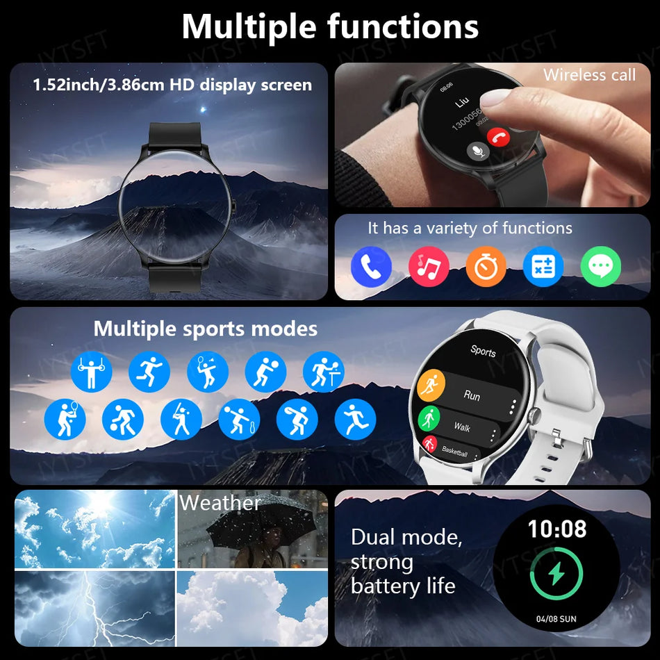 LAXASFIT Android Bluetooth Умные Часы Полный Сенсорный Фитнес