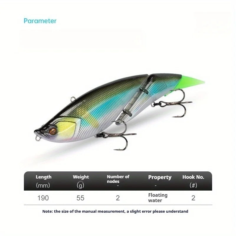 Multi-Jointed Floating Minnow Lure 19cm/55g - Realistic Swimbait for Saltwater Fishing