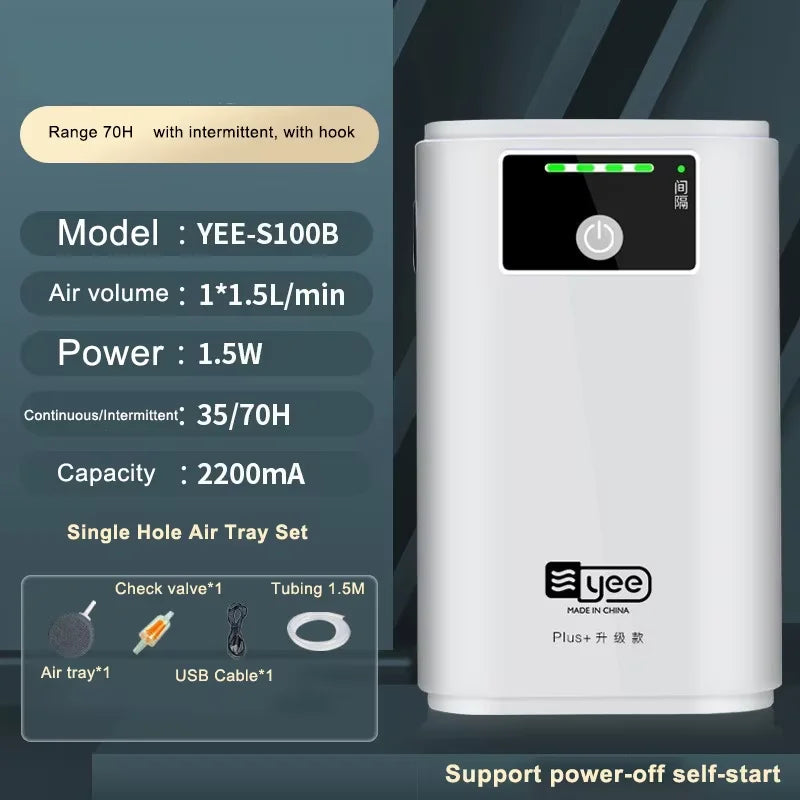 Choice Aquarium Oxygen Pump &ndash; Portable Quiet USB Battery YEE-S100B Plate