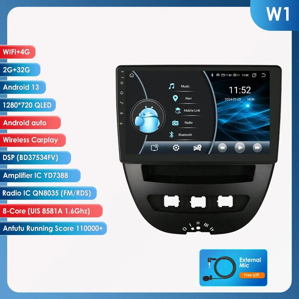 Ossure 8581 Android Car Radio &ndash; Wireless CarPlay Ready W1 / france