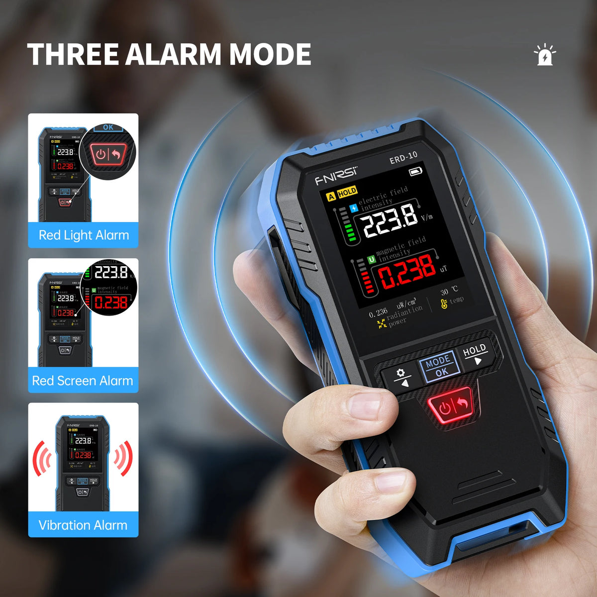 FNIRSI ERD-10 Electromagnetic Radiation Detector &ndash; Accurate Household Appliance Safety Monitor