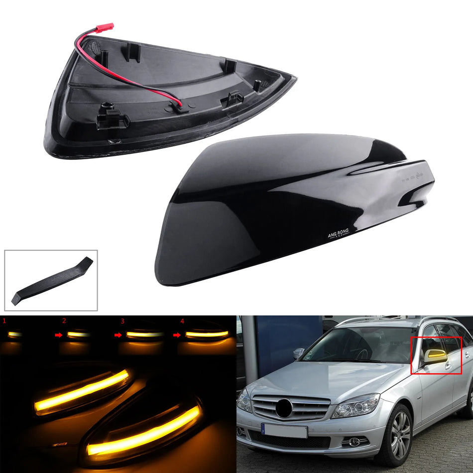 Seitenblinker-LED-Warnleuchten mit rauchigem Glas für Mercedes W204 W164 W639