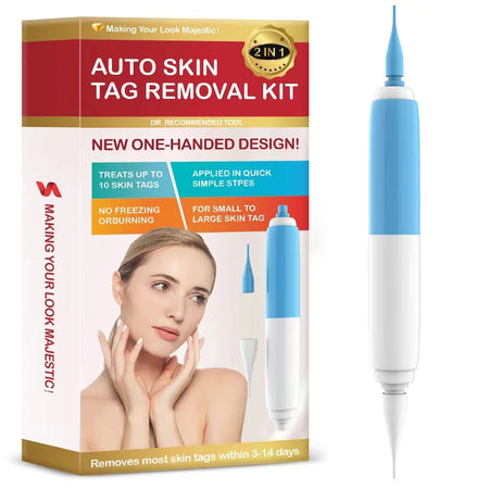 2-In-1 Skin Tag Wart Removal Kit - Painless Auto Removal Blue