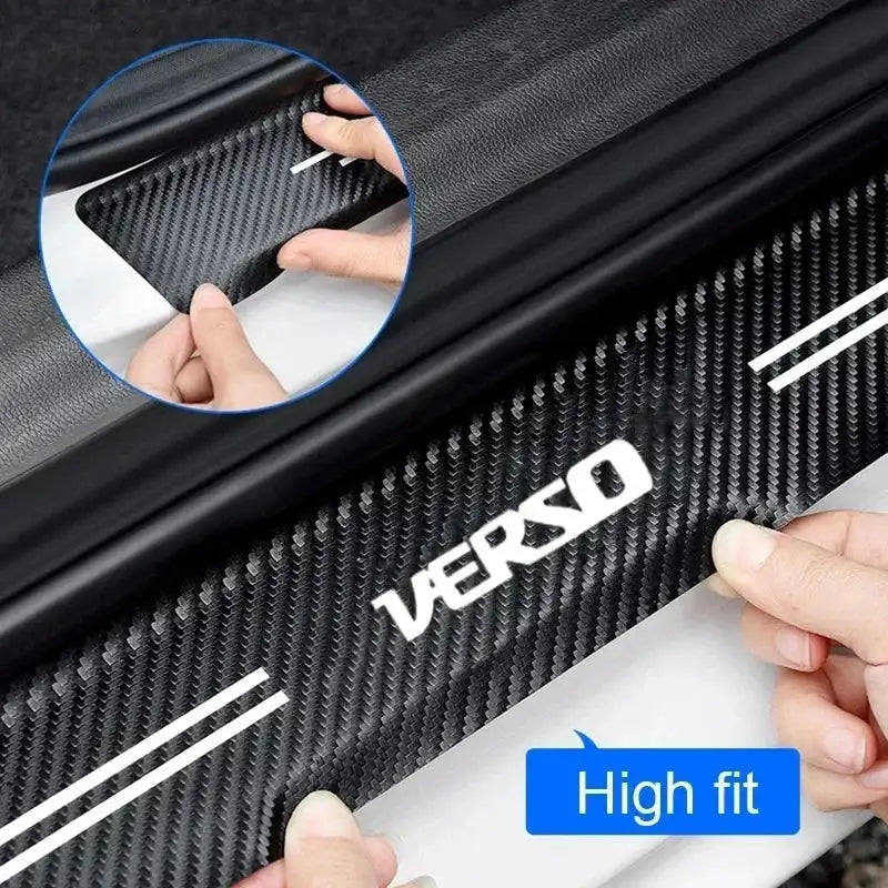 Car Door Sill Protector Stickers Threshold Strip for VERSO Logo 2023 2019 2010 Trunk Door Bumper Scratch Guard Protective Trim