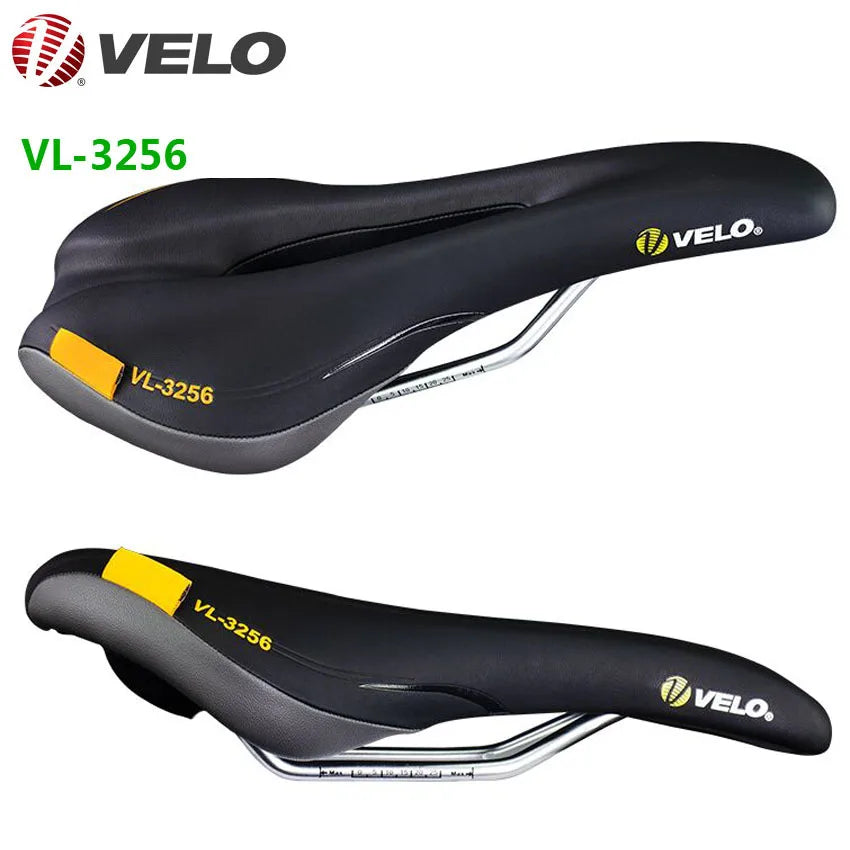 Velo 3256 Leather Mountain Bike Saddle Cushion with PU Cover, Breathable, Durable Comfort