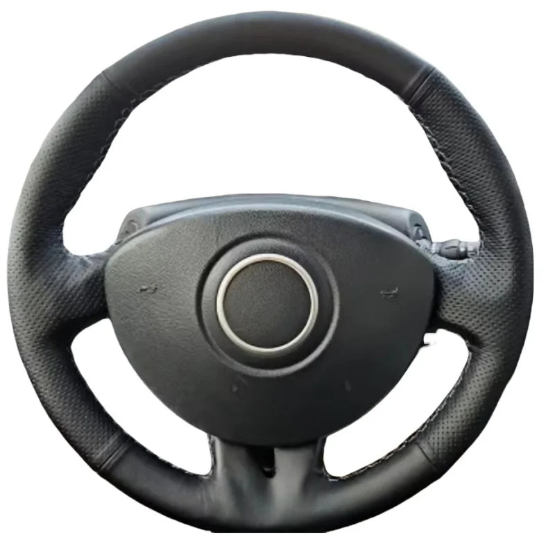 Renault Clio Mk 3 için siyah suni deri direksiyon simidi kılıfı