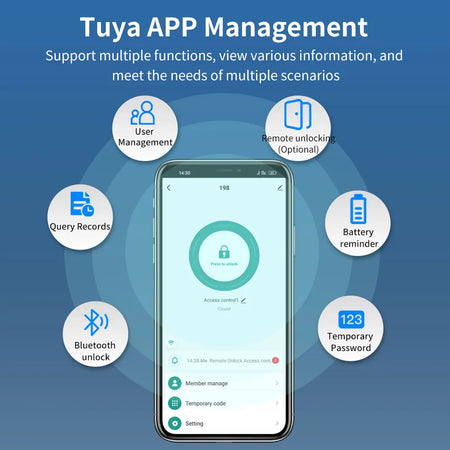 LUCKING DOOR B16-tuya Glass Door Lock &ndash; App Bluetooth Entry