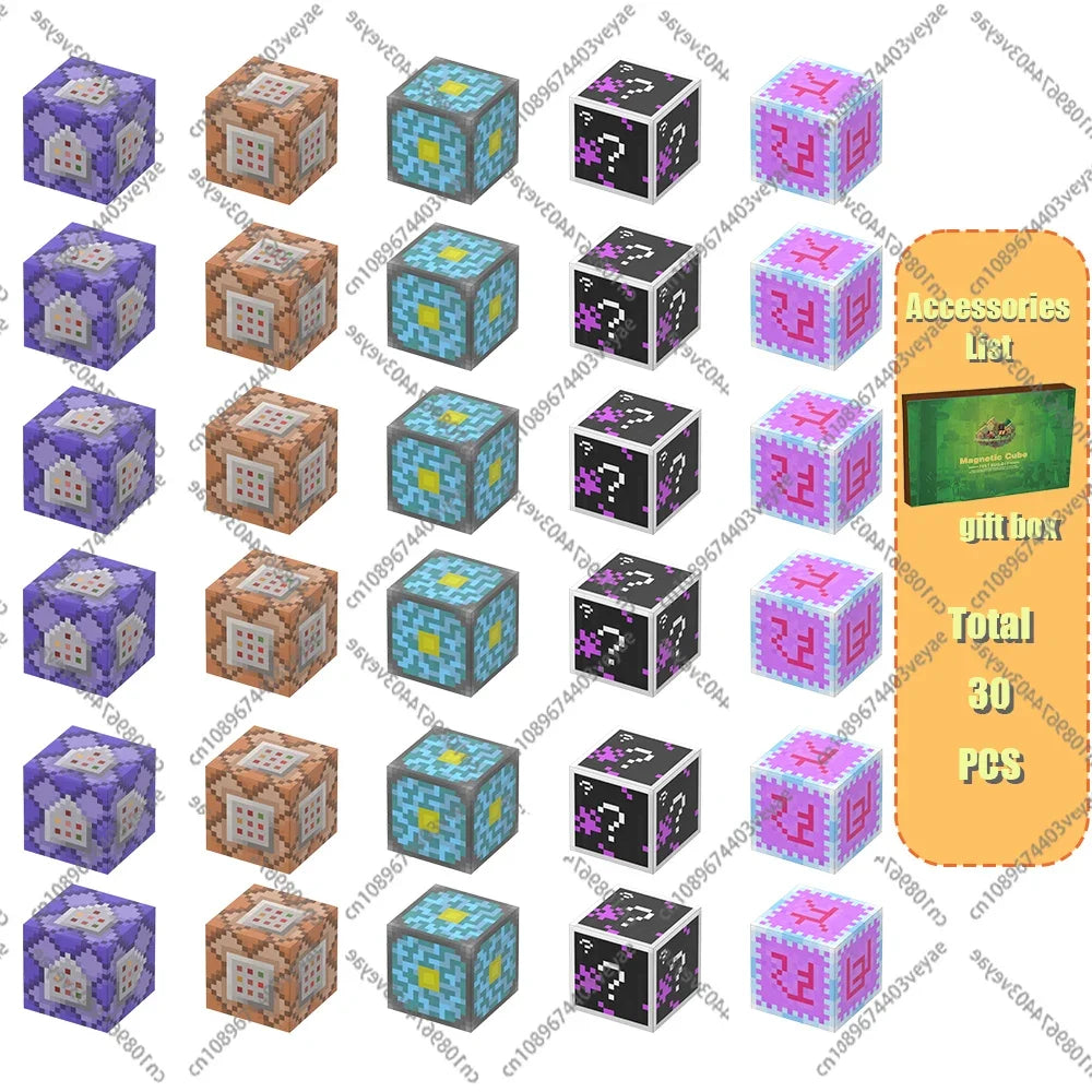 Mine World Magnet Cube Set &ndash; Educational STEM Toy Ages 3+ StrangeBlocks-30PCS