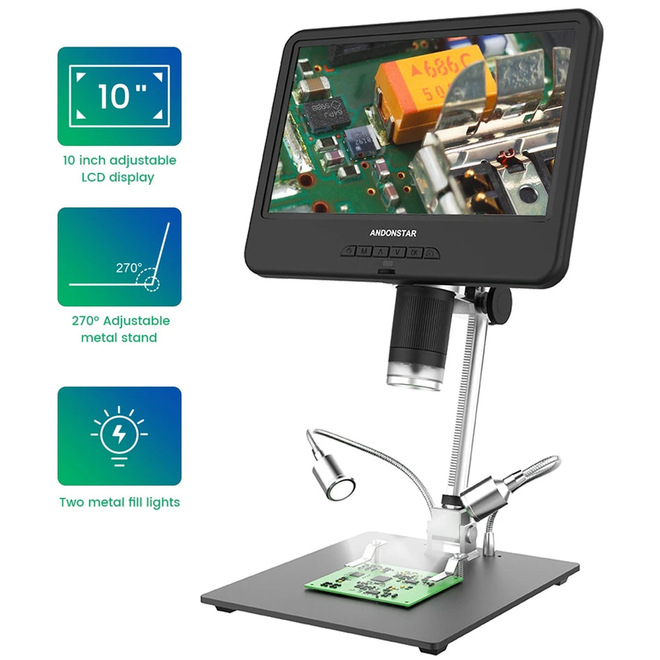 Andonstar AD210 Digital Microscope 50 1600X 10 Inch LCD LED