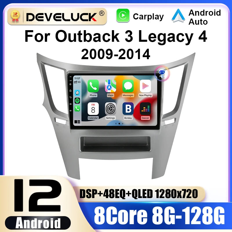 Autostereo pääyksikkö Subaru Outback Android 12 Double Din GPS-navigaatiolla 9.7 tuuman kosketusnäyttö CarPlay