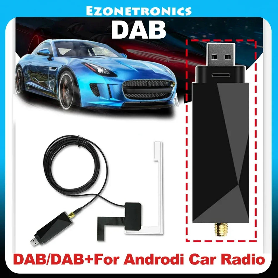 Καθολική Κεραία DAB Plus Με Αντάπτορα USB Για Ραδιόφωνο Αυτοκινήτου Android GPS Receiver