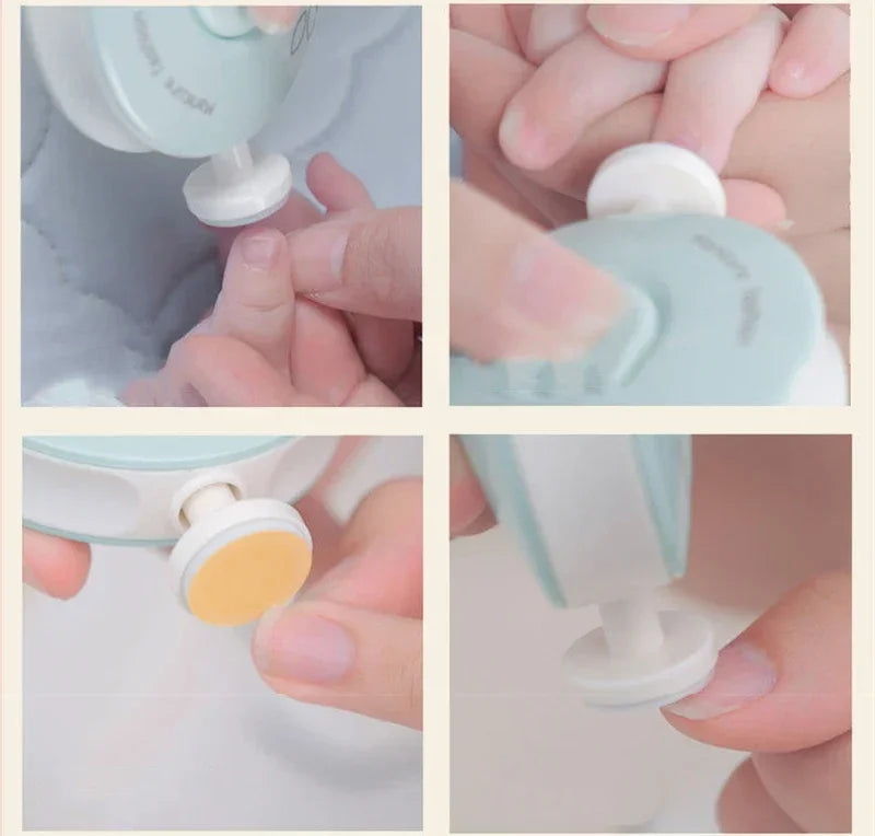 Electric Baby Nail Care Trimmer with 6 Grinding Heads for Infants and Kids