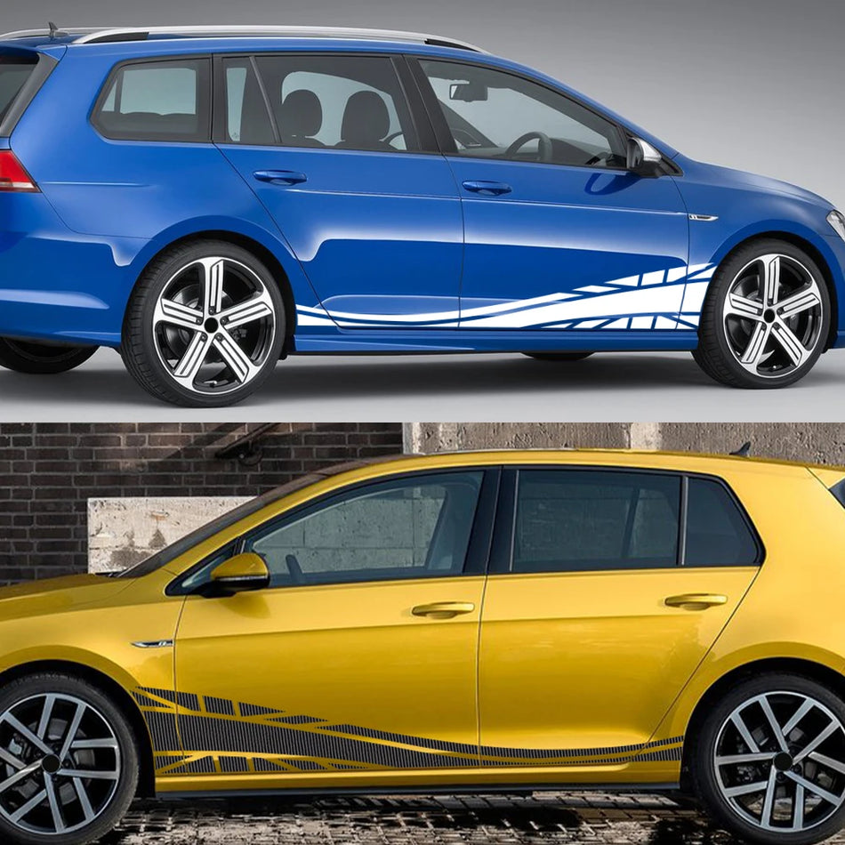 Waterproof Vinyl Decals Kit for Volkswagen VW Golf - Car Door Side Wrapping &amp; Accessories