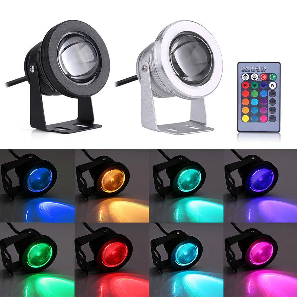 EBTOOLS Mereline 10W RGB LED Prožektor, 12V Veekindel koos Kaugjuhtimisseadmest