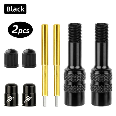 Deemount Fork AV Valve Extender &ndash; Durable Aluminum Alloy Design BLACK 2PCS / CHINA