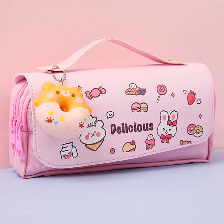 JETTING Cute Cat Double Layer Pencil Case