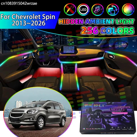 For Chevrolet Spin 2013~2026 2014 2015 2016 RGB Car Interior Ambient Lights Strips Breathing Lighting Kit App Control LED strips by InterCyprus Trading Ltd