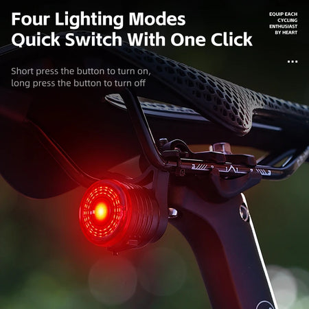 WEST BIKING Smart Brake Sensing Bike Tail Light with Type-C Charging