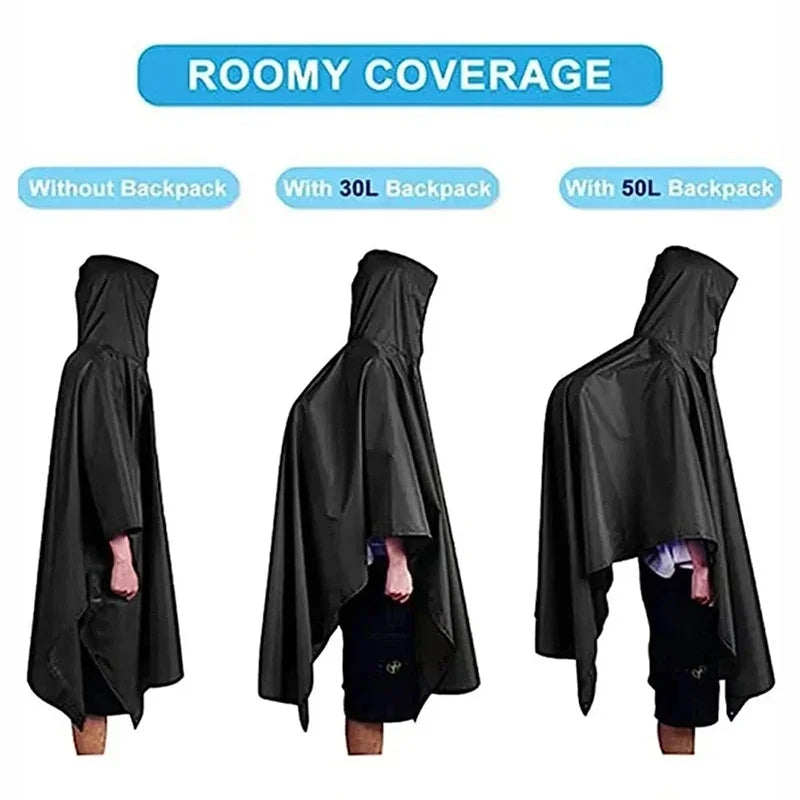 Outdoor 3 In 1 Military Raincoat Hooded Poncho &ndash; Lightweight