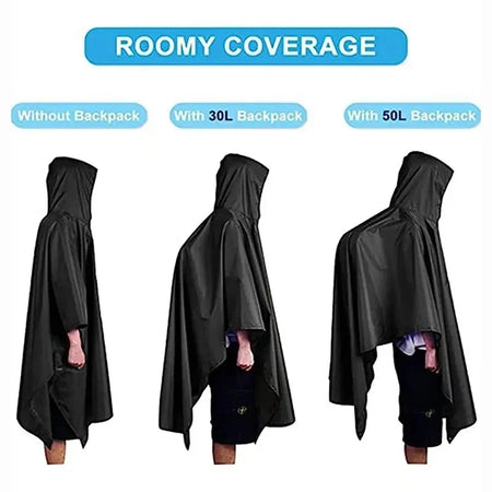 Outdoor 3 In 1 Military Raincoat Hooded Poncho &ndash; Lightweight